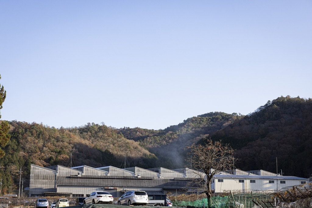 豊かな自然に囲まれた会社の外観